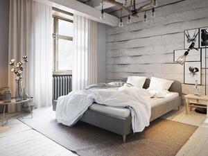 Čalúnená posteľ s úložným priestorom LETICIA - 180x200, svetlo šedá