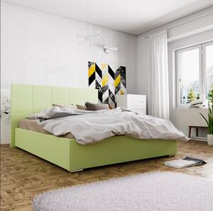Manželská posteľ s úložným priestorom FLEK 4 - 140x200, žlto zelená