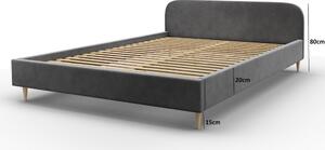 Čalúnená posteľ s úložným priestorom LETICIA - 160x200, zelená