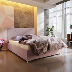 Manželská posteľ s úložným priestorom FLEK 5 - 140x200, ružová