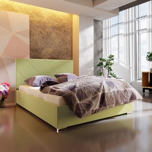 Manželská posteľ s úložným priestorom FLEK 5 - 160x200, žlto zelená