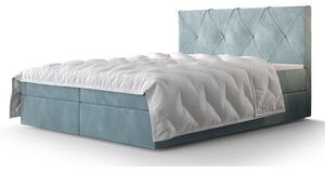 Hotelová posteľ s úložným priestorom LILIEN - 200x200, svetlo modrá