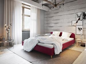 Čalúnená posteľ s úložným priestorom LETICIA - 160x200, červená