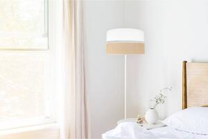 Podlahová lampa JUTA, 1x jutové/biele textilné tienidlo, O, W
