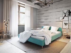 Čalúnená posteľ s úložným priestorom LETICIA - 140x200, svetlo modrá
