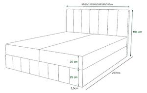 Boxspringová posteľ s úložným priestorom MADLEN COMFORT - 200x200, modrá