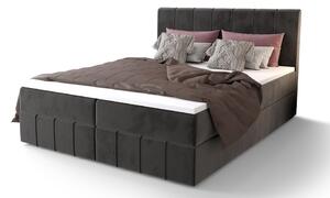 Boxspringová posteľ s úložným priestorom MADLEN - 200x200, popolavá