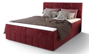 Boxspringová posteľ s úložným priestorom MADLEN - 200x200, červená