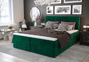 Boxspringová posteľ s úložným priestorom MADLEN COMFORT - 200x200, zelená