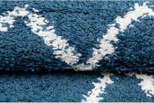 Kusový koberec Shaggy Prata modrý atyp 60x200cm