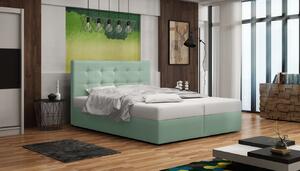 Čalúnená posteľ s úložným priestorom DELILAH 1 - 200x200, svetlo zelená