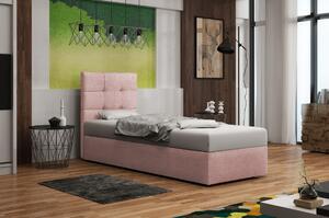Čalúnená posteľ s úložným priestorom DELILAH 2 COMFORT - 90x200, pravá, ružová