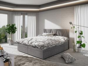 Manželská posteľ s úložným priestorom STIG COMFORT 3 - 160x200, svetlo šedá
