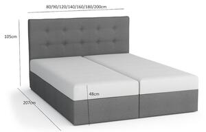 Jednolôžková posteľ s úložným priestorom STIG 3 - 120x200, svetlo šedá