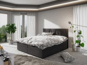 Manželská posteľ s úložným priestorom STIG 3 - 200x200, čierna