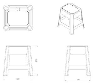 Erga príslušenstvo, kúpeľňová stolička s úložným priestorom 420x365x425 mm, zelená, ERG-08046