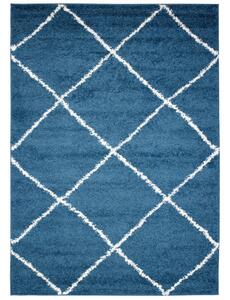 Kusový koberec Shaggy Praka modrý 80x150cm
