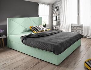 Manželská posteľ s úložným priestorom STIG 4 - 200x200, svetlo zelená
