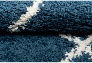 Kusový koberec Shaggy Praka modrý 80x150cm