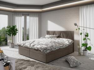 Manželská posteľ s úložným priestorom STIG 3 - 200x200, svetlo hnedá