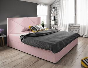 Manželská posteľ s úložným priestorom STIG COMFORT 4 - 200x200, ružová