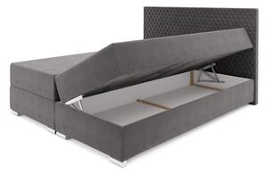 Manželská čalúnená posteľ HENIO COMFORT - 140x200, tmavo hnedá