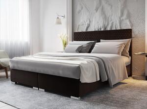 Manželská čalúnená posteľ HENIO COMFORT - 180x200, tmavo hnedá