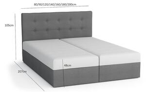 Manželská posteľ s úložným priestorom KATRIN - 140x200, svetlo šedá