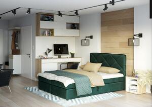 Manželská posteľ s úložným priestorom KATRIN COMFORT - 140x200, zelená