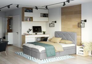 Manželská posteľ s úložným priestorom KATRIN - 200x200, svetlo šedá