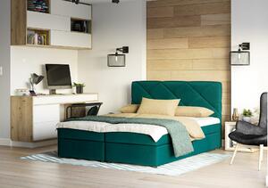 Manželská posteľ s úložným priestorom KATRIN COMFORT - 140x200, tmavo zelená