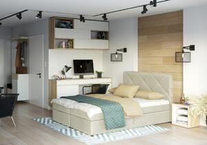 Manželská posteľ s úložným priestorom KATRIN COMFORT - 140x200, béžová
