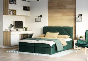 Manželská posteľ s úložným priestorom KATRIN - 200x200, zelená