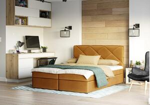 Manželská posteľ s úložným priestorom KATRIN COMFORT - 160x200, horčicová