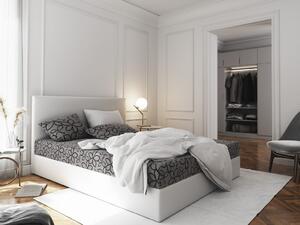 Boxspringová posteľ s úložným priestorom LUDMILA - 120x200, šedá / biela