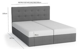 Boxspringová posteľ s úložným priestorom LUDMILA - 120x200, hnedá / hnedá