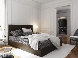 Boxspringová posteľ s úložným priestorom LUDMILA COMFORT - 200x200, šedá / hnedá