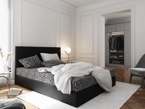 Boxspringová posteľ s úložným priestorom LUDMILA - 200x200, šedá / čierna