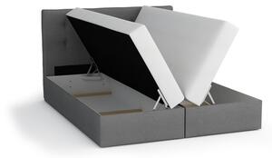 Boxspringová posteľ s úložným priestorom LUDMILA COMFORT - 200x200, hnedá / béžová