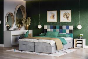 Boxspringová posteľ s úložným priestorom SAVA - 200x200, modrá