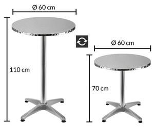 Hliníkový barový stôl - Ø60 cm skladací