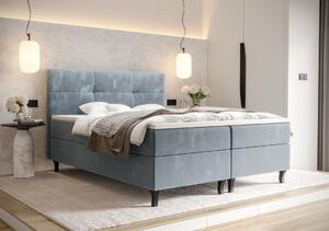 Boxspringová posteľ s úložným priestorom DORINA COMFORT - 200x200, modrá