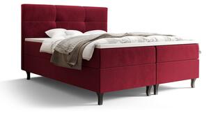 Boxspringová posteľ s úložným priestorom DORINA - 200x200, červená