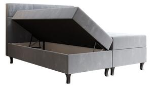 Boxspringová posteľ s úložným priestorom DORINA - 200x200, šedomodrá