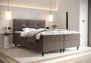Boxspringová posteľ s úložným priestorom DORINA - 200x200, mliečna čokoláda