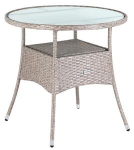 Ratanový stôl Ø 80 cm - krémový