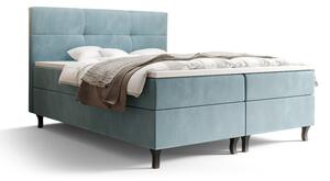 Boxspringová posteľ s úložným priestorom DORINA - 200x200, šedomodrá
