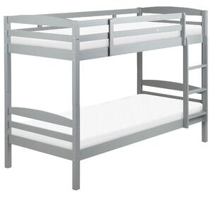 Poschodová posteľ sivá borovicové drevo 90 x 200 cm lamely s rebríkom detská izba
