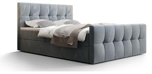 Boxspringová posteľ s úložným priestorom ELIONE - 120x200, modrá