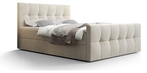 Boxspringová posteľ s úložným priestorom ELIONE - 120x200, béžová